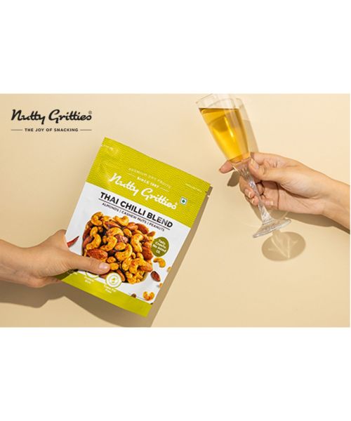Nutty Gritties: Thai Chilli Blend Trail Mix - Almonds, Cashews and Peanuts - Healthy Party Snack - 400g (2 Pack of 200g each)