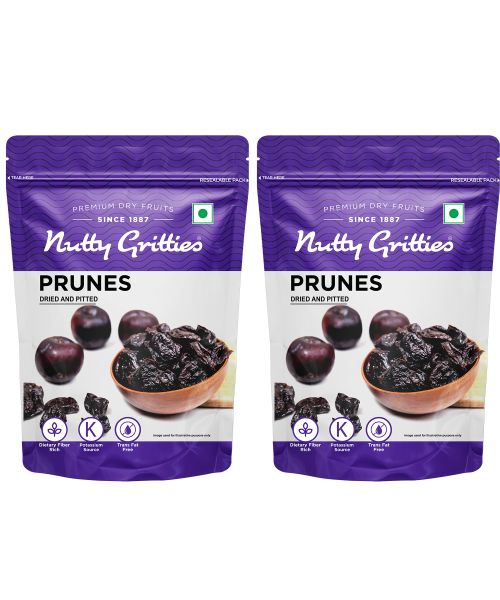 Nutty Gritties: California Pitted Prunes, Dried Fruit Plums - 400g (2 Pack of 200g each)