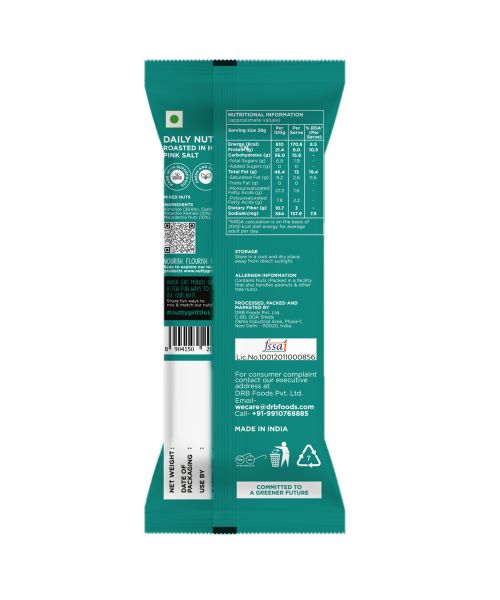 Nutty Gritties: Daily Nuts Roasted in Himalayan Pink Salt (Pack of 6 x 35g each) -210g