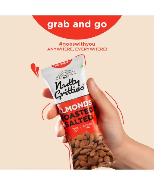Nutty Gritties: California Almonds Roasted, Lightly Salted (Pack of 6 x 40g Each) - 240g