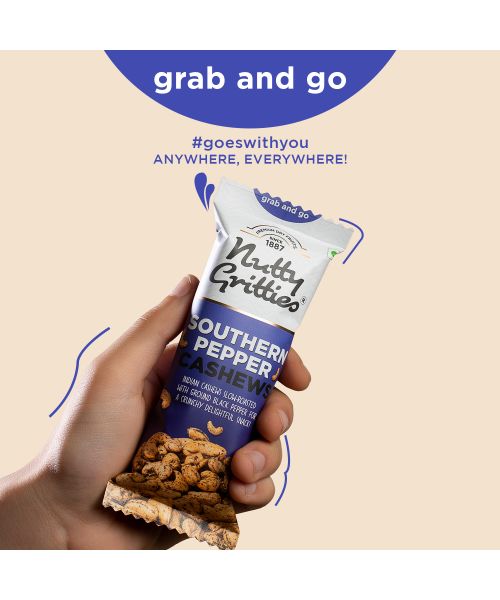 Nutty Gritties: Southern Pepper Cashews ( Pack of 6 x 40g each) - 240g