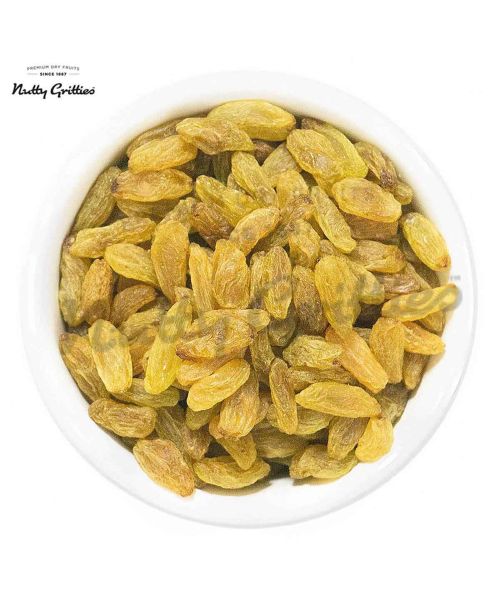 Nutty Gritties: Indian Long Raisins, Seedless Premium Green Raisins, Kishmish, Healthy Snack - 400g (2 Pack of 200g each)