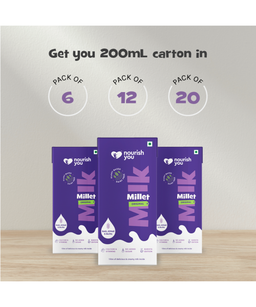 Nourish You: Plant Based Millet Milk Original 200Ml ( Pack Of 12)