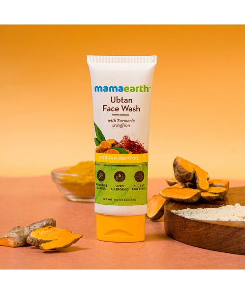 Mamaearth: Ubtan Face Wash With Turmeric & Saffron For Tan Removal -  100ml