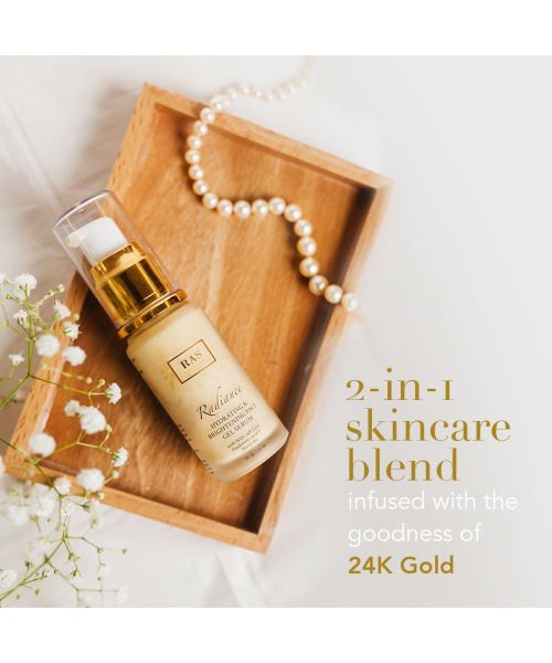RAS Luxury Oils: Radiance 24K Gold Brightening & Hydrating Face Gel Serum - 30ml