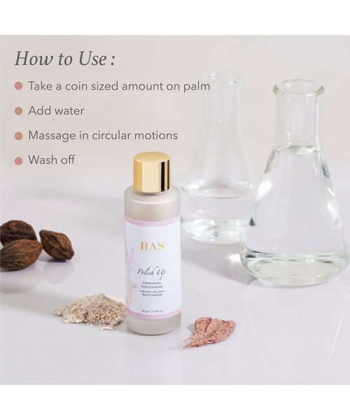 RAS Luxury Oils: Polish Up Brightening & Exfoliating Face Wash Cleanser - 30ml