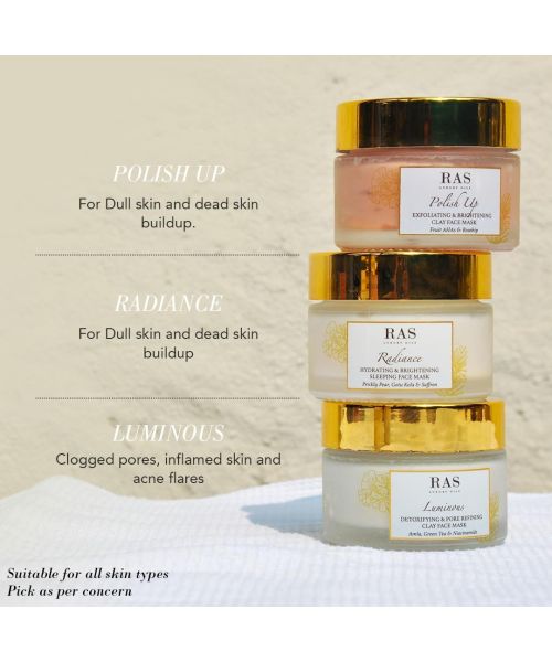 RAS Luxury Oils: Luminous Detoxifying & Pore Refining Clay Face Mask - 50ml