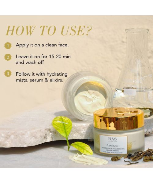 RAS Luxury Oils: Luminous Detoxifying & Pore Refining Clay Face Mask - 50ml
