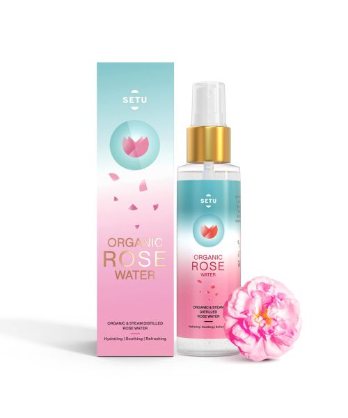 SETU: Rose Water Combo Packs 2 | Rose Water Hydrating, Soothing, Refreshing - 100 gm & Sleep: Restore, Melatonin 5mg - 30 Strips, Relaxation & Sleep, Mint Flavour