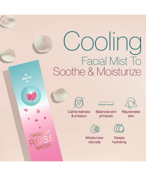 SETU: Rose Water Combo Packs 2 | Rose Water Hydrating, Soothing, Refreshing - 100 gm & Sleep: Restore, Melatonin 5mg - 30 Strips, Relaxation & Sleep, Mint Flavour