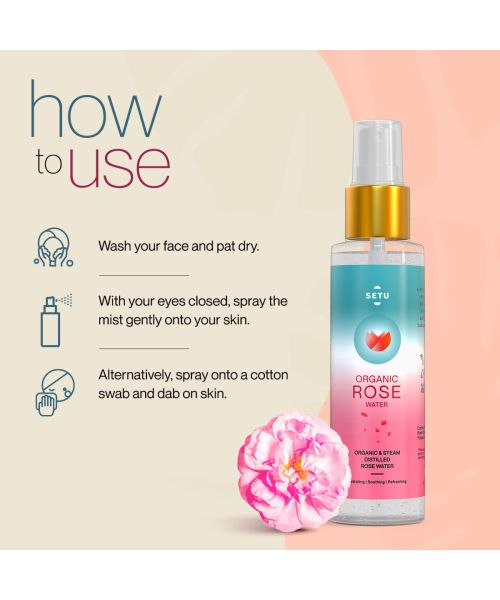 SETU: Rose Water Combo Packs 2 | Rose Water Hydrating, Soothing, Refreshing - 100 gm & Sleep: Restore, Melatonin 5mg - 30 Strips, Relaxation & Sleep, Mint Flavour