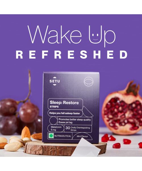 SETU: Rose Water Combo Packs 2 | Rose Water Hydrating, Soothing, Refreshing - 100 gm & Sleep: Restore, Melatonin 5mg - 30 Strips, Relaxation & Sleep, Mint Flavour