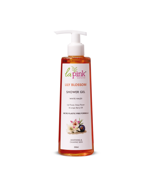 La Pink: Lily Blossom Shower Gel with White Haldi for Soothing and Calming Skin | 100% Microplastic Free Formulation | Suitable for All Skin Types | 250 ML