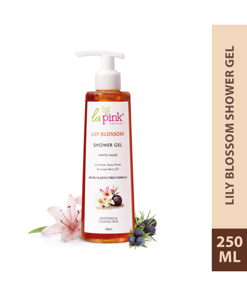 La Pink: Lily Blossom Shower Gel with White Haldi for Soothing and Calming Skin | 100% Microplastic Free Formulation | Suitable for All Skin Types | 250 ML