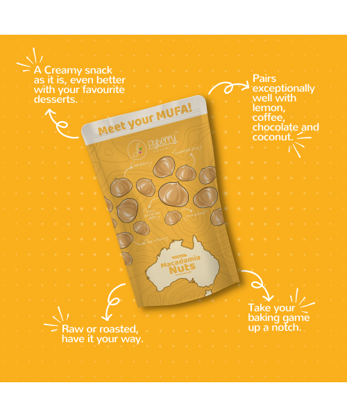 Flyberry Gourmet: Macadamia Nuts 100g | Imported From Australia| Boosts Immunity and Improves Stamina | Rich in Vitamins,Minerals, Fiber, Antioxidants and Healthy fats