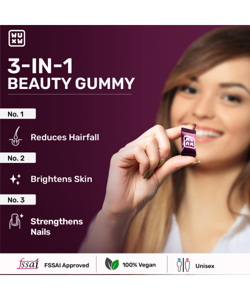 What's Up Wellness: Beauty Gummies For Hair, Skin & Nails - 300 gm