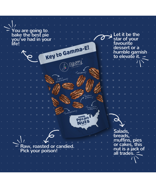 Flyberry Gourmet: Pecan Nuts 100g | Imported From US | 100% Natural | Rich in Vitamin E, Zinc and Magnesium