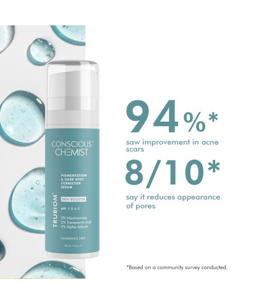 Conscious Chemist: Trubiom 5% Niacinamide Serum with 1% Zinc Improves Acne Scar & Uneven Skin Texture (30ml)