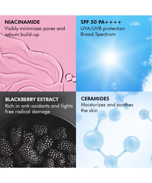 Conscious Chemist:  Berry Bright Niacinamide Sunscreen Spf 50 Pa++++ | Water Resistant, Non-Greasy & No-Whitecast (50g)