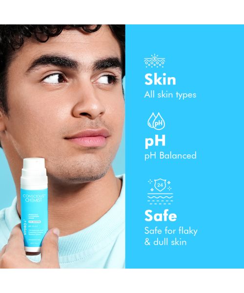 Conscious Chemist: 1% Hyaluronic Acid Serum for Dry Skin with Ceramides & Plankton extract Treats Dull & Dehydrated Skin - 30ml