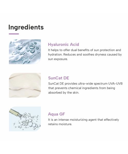 Dermatouch: Hyaluronic Sunscreen Hydrating Ultra Light Aqua Gel With SPF 50 Pa++++ | UV A, UV B & Blue Light Protection For Oily Skin - 50G