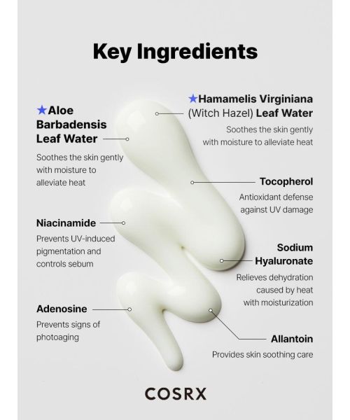 COSRX: Witch Hazel + Aloe | Ultra-Light Hydration | Invisible Face Sunscreen SPF50+ PA++++ | 50ml