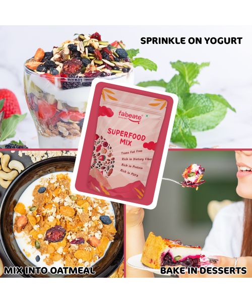 Fabeato: 15-In-1 Premium Super Food Mix, Nuts, Dry Fruits, Seeds and Berries - 200g