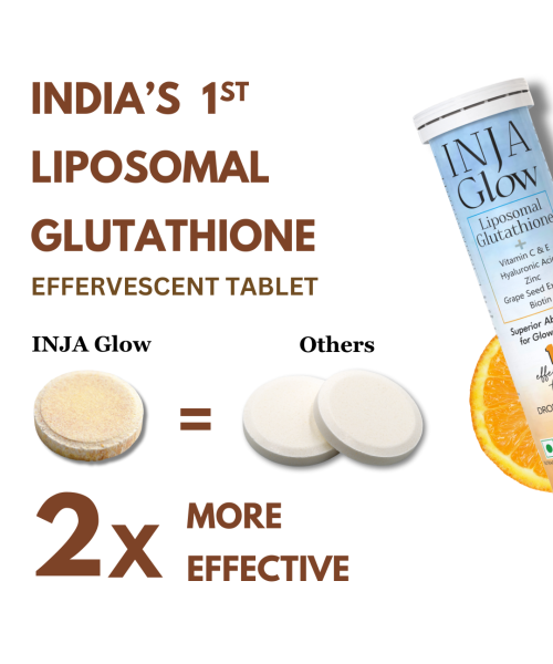 INJA Wellness: Glow Liposomal Glutathione-4x Effective-Enhances Skin Glow,Reduces Dark Spots,Anti-Aging-Orange