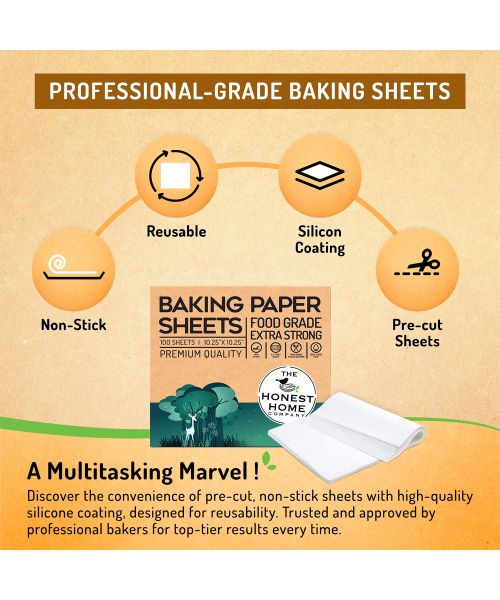 The Honest Home Company: Baking Paper Sheets | Pack of 100 Sheets