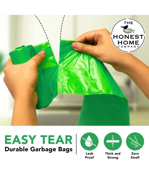 The Honest Home Company: Biodegradable Garbage Bags Small Size | 120 Bags (Pack of 4)