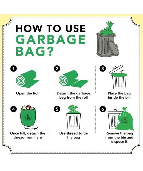 The Honest Home Company: Biodegradable Garbage Bags Small Size | 120 Bags (Pack of 4)