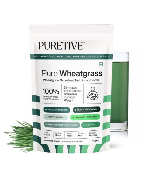 Puretive: Wheatgrass Powder | For Energy, Detox, Immunity Booster, Skin Health