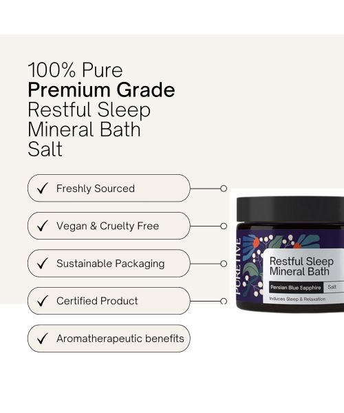 Puretive: Restful Sleep Plant Therapy Bath Salts | Persian Sapphire Blue + Dead Sea + Epsom Salt