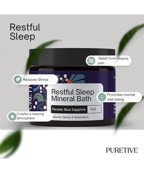 Puretive: Restful Sleep Plant Therapy Bath Salts | Persian Sapphire Blue + Dead Sea + Epsom Salt