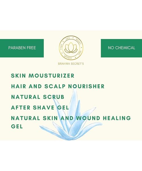 Brahma Secret's: Aloe Vera Gel - Hydrating, Soothing & 100% Pure, Natural Skin Care | 100ml