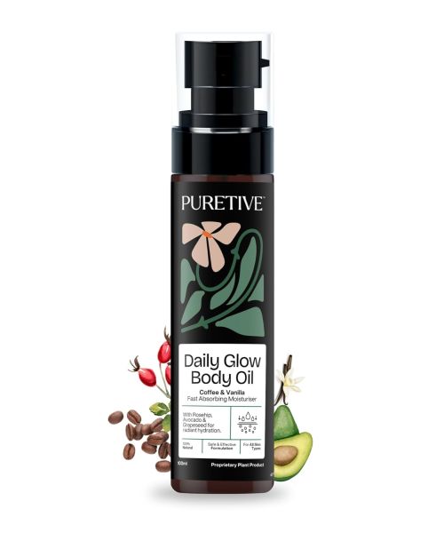 Puretive: Daily Glow Body Oil | Fast Absorbing and More Effective than Lotion for ALL SKIN Types