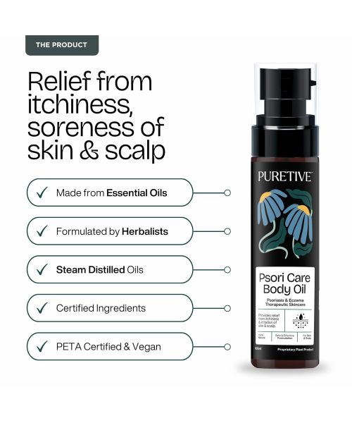 Puretive: Psoricare Body Oil | Psoriasis and Eczema Relief | Skin Allergies & Rashes