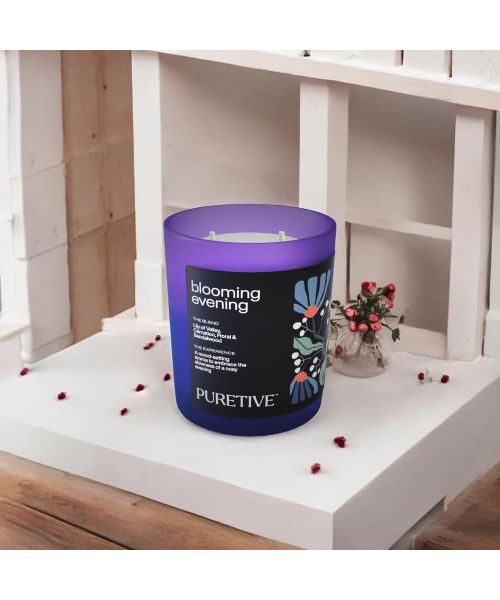 Puretive: Blooming Evening Scented Candles - Rose, Lily of Valley & Sandalwood