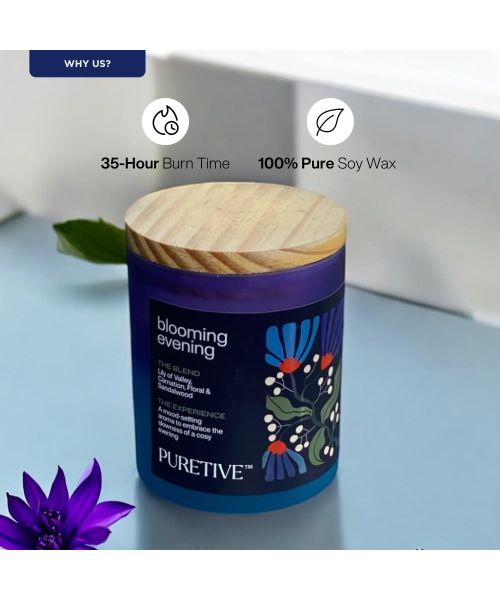Puretive: Blooming Evening Scented Candles - Rose, Lily of Valley & Sandalwood