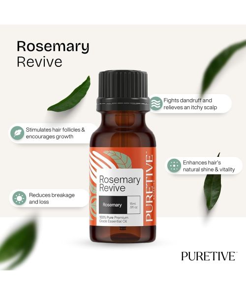 Puretive: Rosemary Essential Oil For Hair Growth, Hair Fall Control and Nourishment