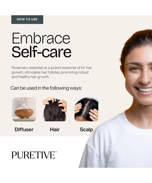 Puretive: Rosemary Essential Oil For Hair Growth, Hair Fall Control and Nourishment