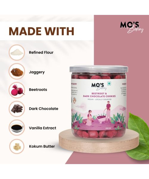 MOS Bakery: Beetroot & Dark Chocolate Cookies - 300gm