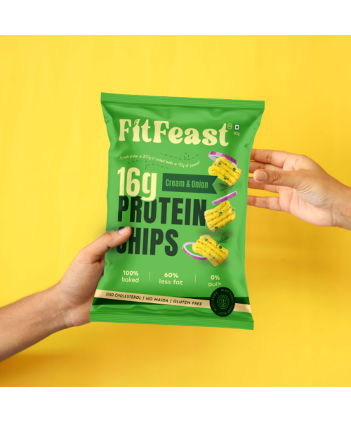 FitFeast: FitFeast Protein Cream and Onion Chips | 60g EachPack of 6