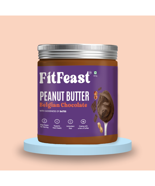 FitFeast: Belgian Chocolate Peanut Butter | 400gms EachPack of 4