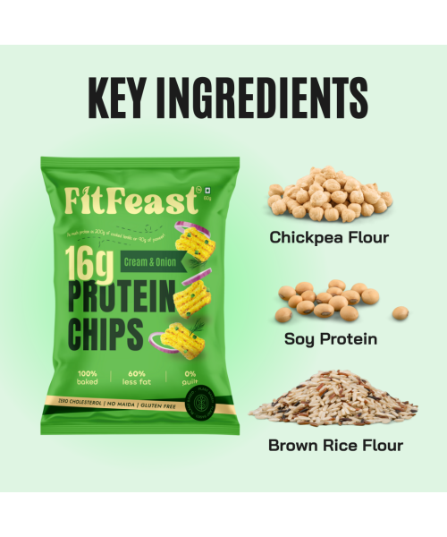FitFeast: FitFeast Protein Cream and Onion Chips | 60g EachPack of 6