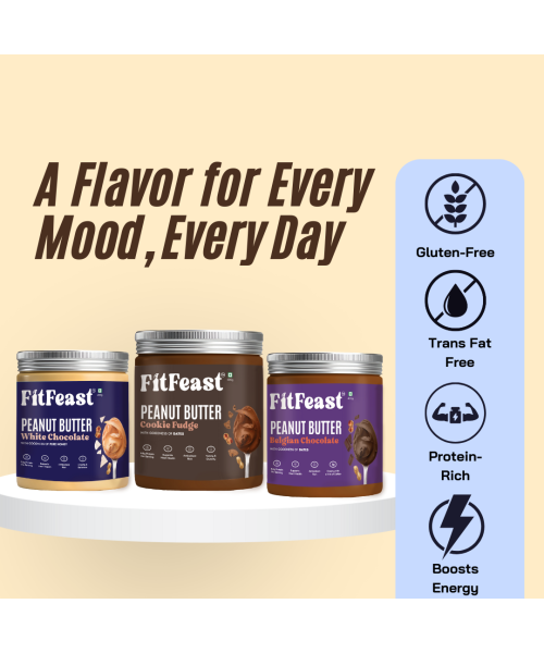 FitFeast: FitFeast Peanut Butter Combo | 400gms EachPack of 3