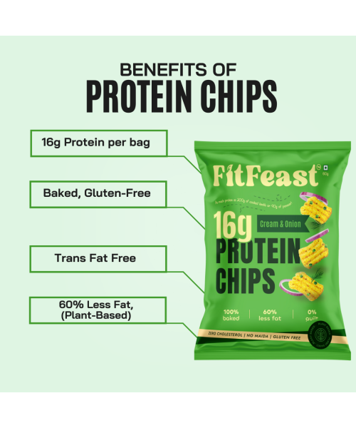 FitFeast: FitFeast Protein Cream and Onion Chips | 60g EachPack of 6