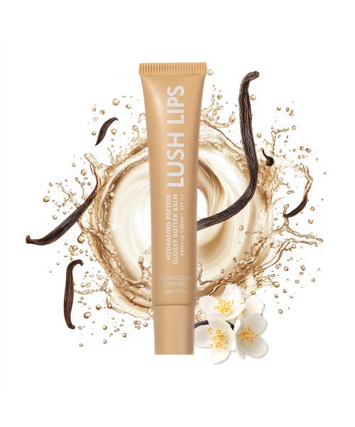 Conscious Chemist: Multi Peptide & Shea Butter Infused Lip balm With SPF 15 :- Vanilla (15g)