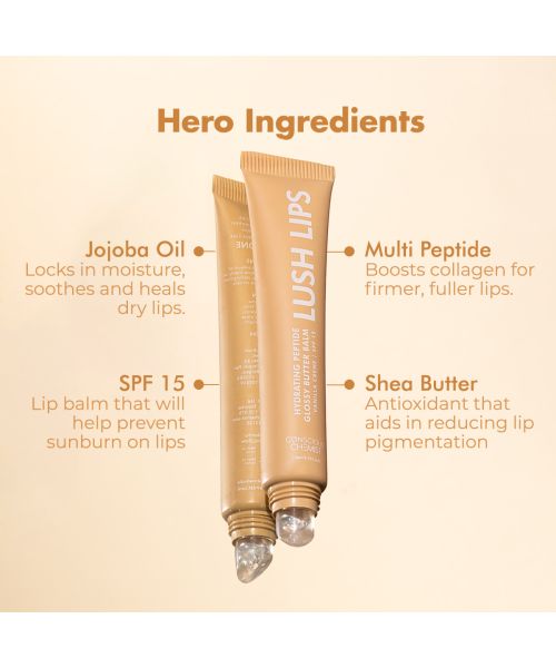 Conscious Chemist: Multi Peptide & Shea Butter Infused Lip balm With SPF 15 :- Vanilla (15g)