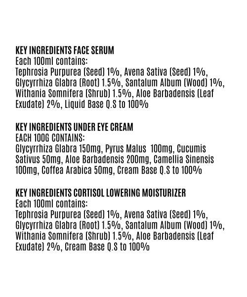 Detoxie: Detoxie | Stress Free Look Combo | Face Serum 30ml +Moisturizer 50g +Under Eye Cream 15g